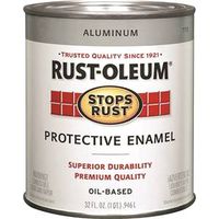 Rust-Oleum Stops Rust 7715502 Enamel Paint, Oil, Metallic Aluminum, 1 Qt Can, 80-120 Sq-Ft Coverage