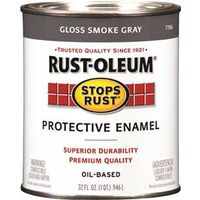 Rust-Oleum Stops Rust Enamel Paint, Oil, Gloss, Smoke Gray, 1 Qt, 50 to 90 Sq-Ft Coverage