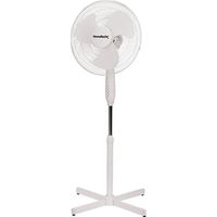 PowerZone 16" Oscillating Floor Fan, 120V, 0.42A, 90° Sweep, 3 Plastic Blades, White (FS-40E)