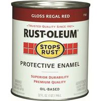 Rust-Oleum Stops Rust Enamel Paint, Oil, Gloss, Regal Red, 1 Qt, Coverage Area 50 to 90 sq-ft/qt