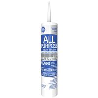 GE Silicone 1 2749483 All Purpose Sealant, White, 24 hr Curing, 10.1 fl-oz Cartridge