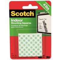 Scotch 111-24 Heavy-Duty Mounting Square, 1 in L x 1 in W, White