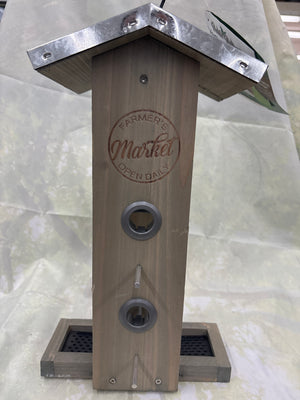 Galvanized Farmhouse Vertical Bird Feed Feeder
