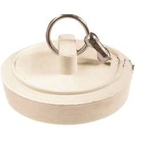 Plumb Pak Duo Fit Series Drain Stopper, 1-1/8 in to 1-1/4 in, Rubber, White