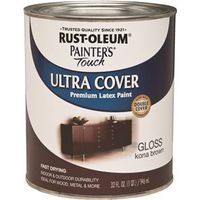 Rust-Oleum 1977502 Enamel Paint, Water, Gloss, Kona Brown, 1 qt Can, 120 sq-ft Coverage Area