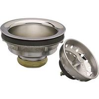 Plumb Pak PP5435 Basket Strainer, Stainless Steel, Chrome, For 3-1/2 in Dia Opening Sink