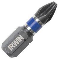 Irwin Power Bit, #2 Phillips Drive, 1/4" Hex Shank, 1" Long, S2 Steel, 2-Pack
