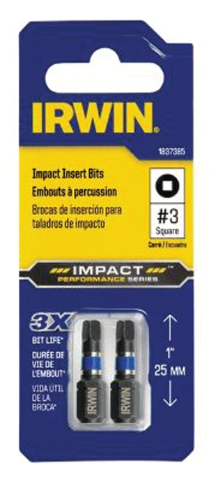 Irwin Impact Insert Bit, #3 Drive, 1/4 in Shank, 1 in L, Steel (IWAF31SQ32)