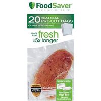 FoodSaver FSFSBF0216-NP Vacuum Seal Bags, Heat Seal, 1 Qt Capacity, Clear, 8in x 11in