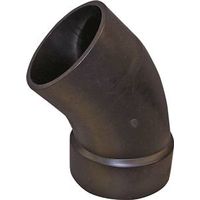 Canplas 4" ABS Street Pipe Elbow, Spigot x Hub, 45° Angle, Black (102404BC)