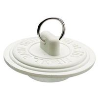 Plumb Pak Duo Fit Series PP820-6 Drain Stopper, 1-5/8" to 1-3/4" Dia, Rubber, White