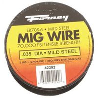Forney MIG Welding Wire, 0.035" Dia, Mild Steel, 70,000 PSI Tensile Strength