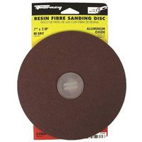 Forney 71656 Sanding Disc, 7 in Dia, 7/8 in Arbor, Coated, 80 Grit, Aluminum Oxide Abrasive