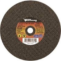 Forney 71844 Cut-Off Wheel, 4 in Dia, 1/16 in Thick, 3/8 in Arbor, 46 Grit, Aluminum Oxide