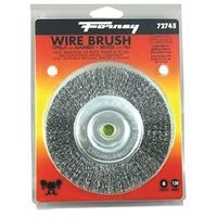 Forney 72745 Wire Wheel Brush, 6 in Dia, 1/2 to 5/8 in Arbor, 0.012 in Dia Bristle