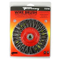 Forney 72758 Wire Wheel Brush, 6 in Dia, 5/8-11 Arbor, 0.02 in Dia Carbon Steel Bristle