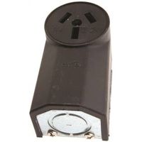 Forney 58499 Electrical Receptacle, 125/250 V, 50 A, 2-Pole, Black Surf Outlet