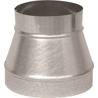 Imperial 7" x 6" Stove Pipe Reducer, 26 Ga Thick Wall, Black Galvanized (GV1202)