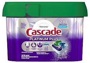 Cascade Platinum Plus ActionPacs Dishwasher Detergent, 14.7 oz Box, Fresh Pods