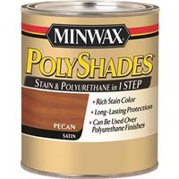 Minwax Waterbased Polyurethane Stain, Satin, Liquid, Pecan, 1 Qt Can
