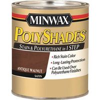 Minwax Waterbased Polyurethane Stain, Satin, Antique Walnut, 1 Qt Can