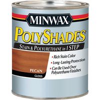Minwax Waterbased Polyurethane Stain, Pecan, Gloss, 1 Qt Can