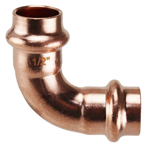 Apollo Elbow, 1/2 in, Press Fit, 90 Deg Angle, Copper, 300 Psi Pressure (XPRE1230JR)