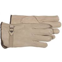 Boss B81202-XL Gloves, XL, Keystone Thumb, Slip-On Cuff, Cowhide Leather, Natural