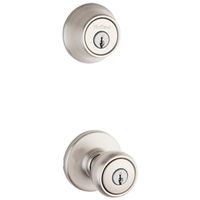 Kwikset 690T Tylo Design Combination Lockset, Knob Handle, Satin Nickel, Grade 3