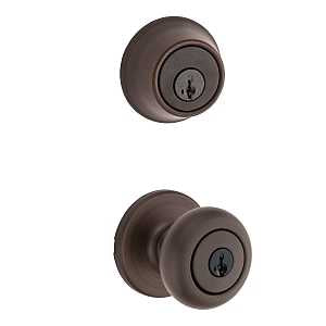 Kwikset 96900-421 Entry Knob and Single Cylinder Deadbolt, Classic Colonial Design, Venetian Bronze