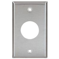 Eaton Wiring Devices 93091-BOX Single Receptacle Wallplate, 4-1/2 in L, 2-3/4 in W, 1-Gang, Stainles