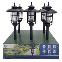 Boston Harbor Solar Stake Light with LED Filament, NiMH Battery, 1 Lamp, Black, Battery Included