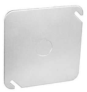 Southwire 52C6 Blank Cover, 4 in W, Square, Steel, Galvanized 4" SQ 1/2KO Box Cover