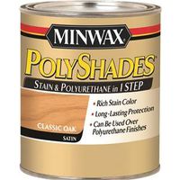 Minwax Waterbased Polyurethane Stain, Satin, Classic Oak, 0.5 pt Can