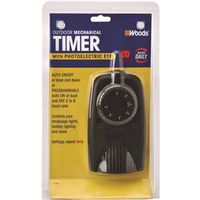 Woods 2001 Mechanical Timer, 8.3 A, 120 V, 1 W, 24 Hr Time Setting, Black