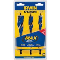 Irwin Speedbor 3041003 Speed Bit Set, Tri-Flute, Hex Shank, Speedbor Max 3P
