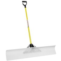 The Snowplow 50548 Snow Pusher, 48 in W Blade, UHMW Polyethylene Blade, Fiberglass Handle, D-Grip Ha