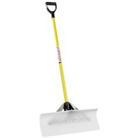 The Snowplow 50524 Snow Pusher - 24" W Blade, UHMW Polyethylene, Fiberglass Handle, D-Grip, 43" L Ha