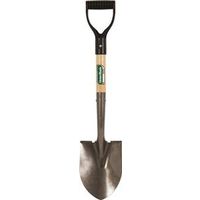 UnionTools 163037900 Mini Round-Point Shovel, 6 in W Blade, Carbon Steel, Hardwood D-Shaped Handle