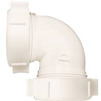 Plumb Pak PP55-5W Drain Pipe Elbow, 1-1/2 in, Slip-Joint, Polypropylene, White 1.5" Coupler Elbow 90