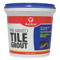 Red Devil 0424 Tile Grout, White, 1 Qt Tub Premix Paste