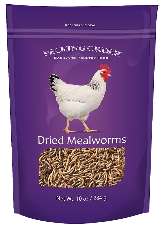 Pecking Order Chicken Mealworm Treat, 10 oz Bag