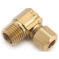 Anderson Metals Brass Tube Elbow, 1/4" x 3/8", 90° Angle, 300 PSI