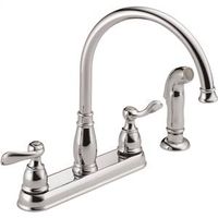 Delta Windemere Kitchen Faucet with Side Sprayer, 1.8 GPM, 2-Handle, Chrome Plated