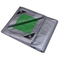 8' x 10' Heavy-Duty Green and Silver Tarp