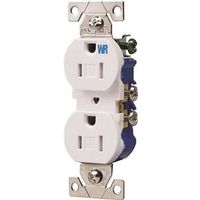 Eaton Wiring Devices TWR270W Duplex Receptacle, Thermoplastic, White, 15A, 125V, Push-in