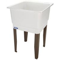 ELM Utilatub Series Laundry Tub, 20 Gal Capacity, 23" OAW, 25" OAD, 33" OAH, Co-Polypure, White