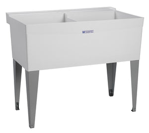 Elm Utilatub Series 27F Laundry Tub, 38 Gal Capacity, 2-Deck Hole, 40 In Oaw, 34 In Oad, 24 In Oah, Thermoplastic