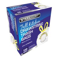 Petoskey Plastics FG-P9921-17N White Trash Bag, 25 x 27.4 in, 13 Gal, Drawstring