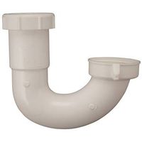 Plumb Pak PP66-2W J-Bend, 1-1/2 x 1-1/2, 1-1/2 x 1-1/4 in, Slip, Plastic, White